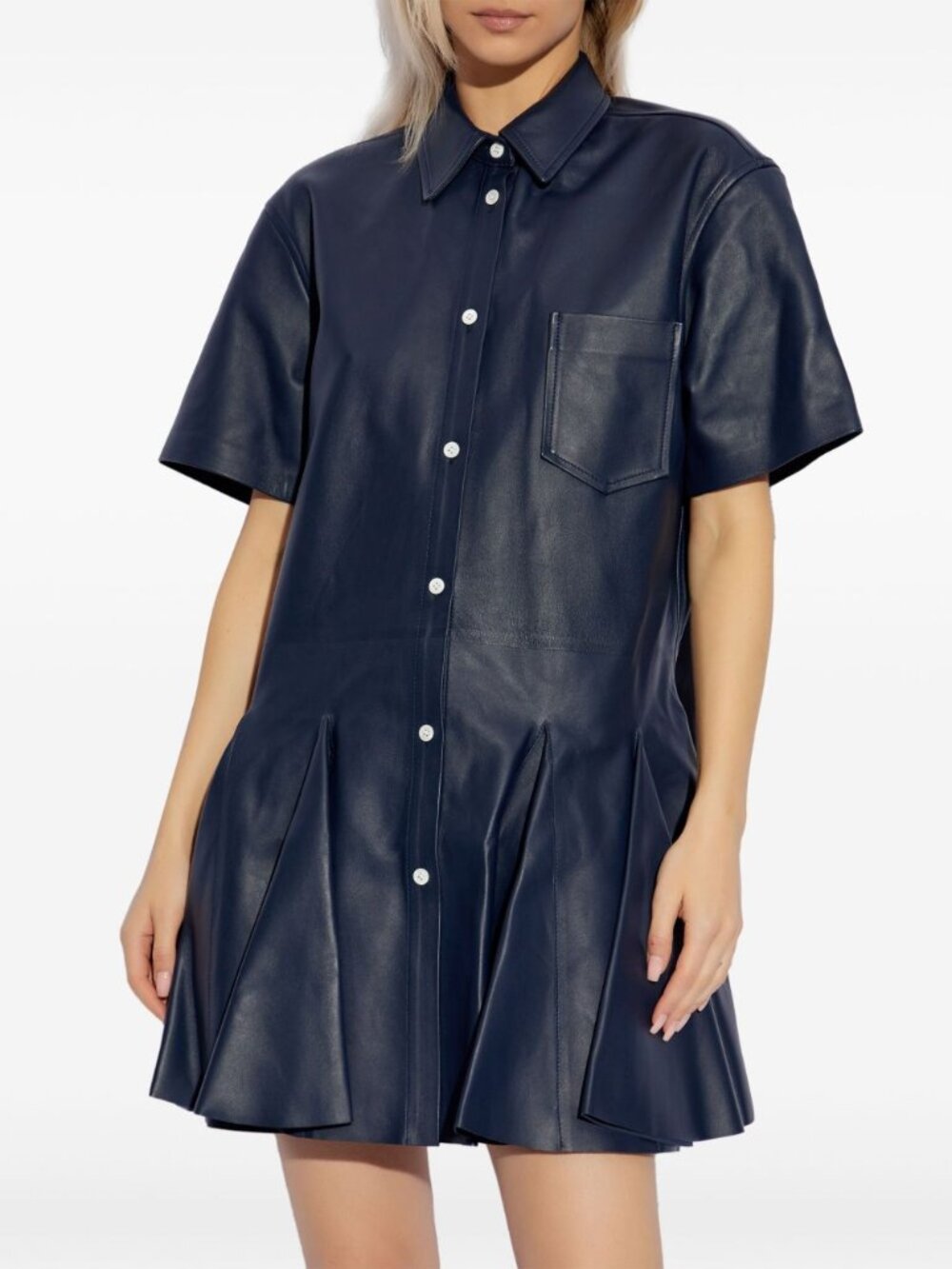 MARNI Calf Leather Blue Shirt Dress (Size 40 IT) *BRAND NEW W/ TAGS* - Picture 3 of 9